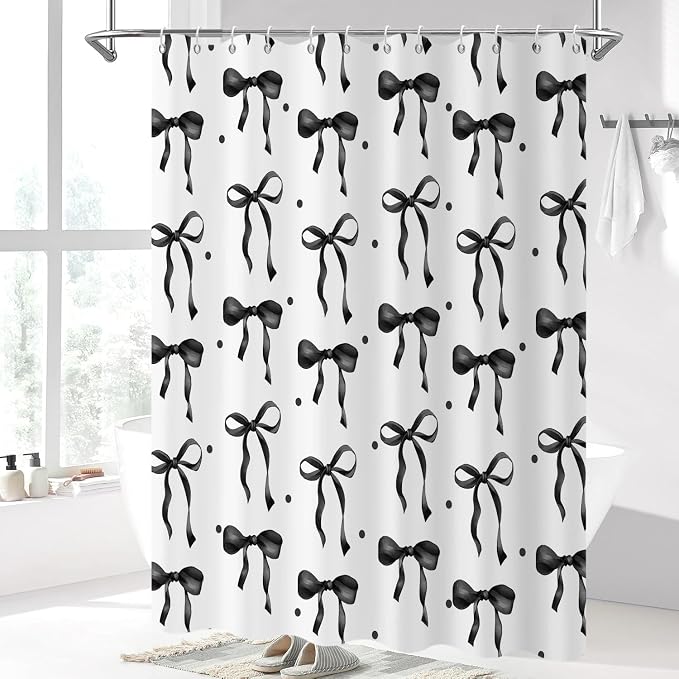 Black Bow Shower Curtain - Image 2