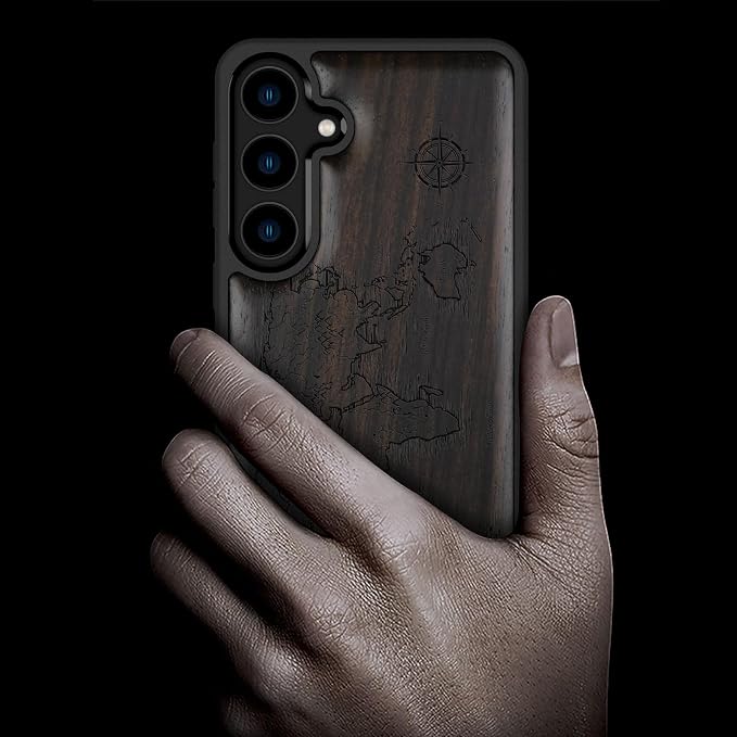 Carveit Wood Case for Galaxy S24 Plus Case Shockproof Protective Cover Unique - Image 2