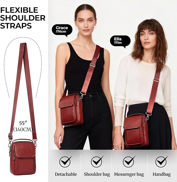 Augus Leather Small Messenger Bag - Image 4
