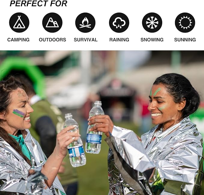 8 Pcs Emergency Mylar Thermal Blanket, High Reflectivity Survival Blanket - Image 5