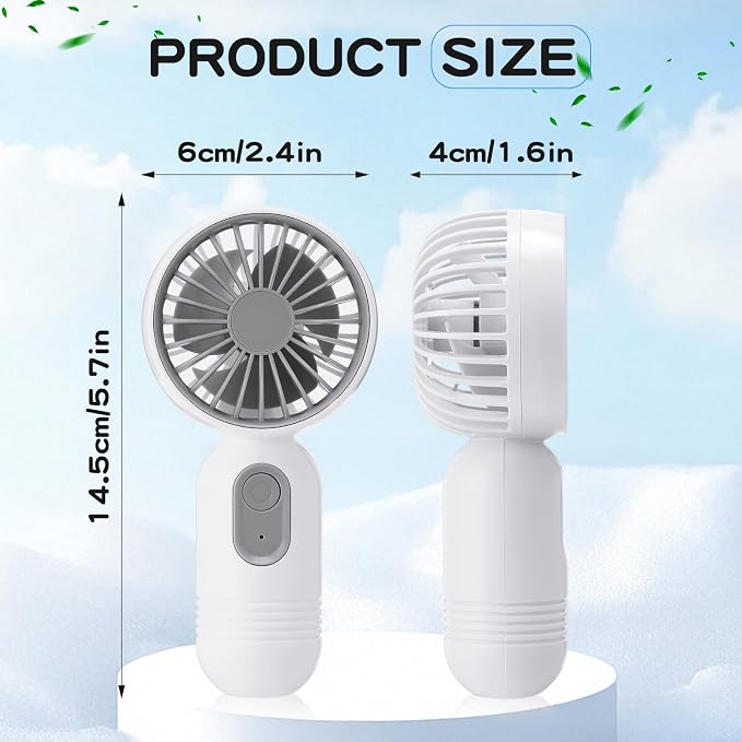 Rossesay 3 Pcs Mini Portable Fan Bulk Cute Handheld Lightweight Small Little - Image 3