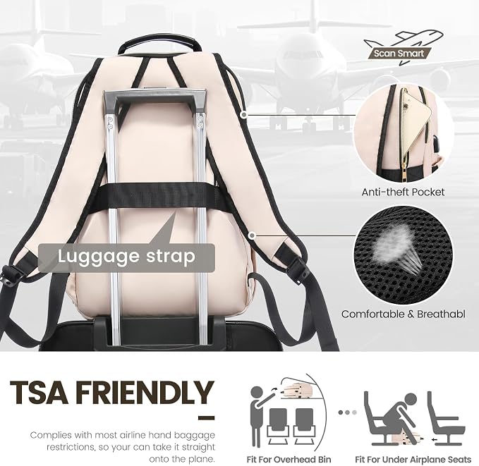 LOVEVOOK Laptop Backpack for Women 18.4 inch, Cute Womens Travel Backpack Purse - Image 6