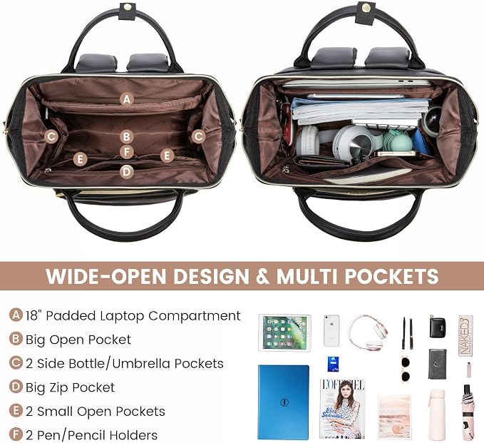LOVEVOOK Leather Laptop Backpack - Image 2