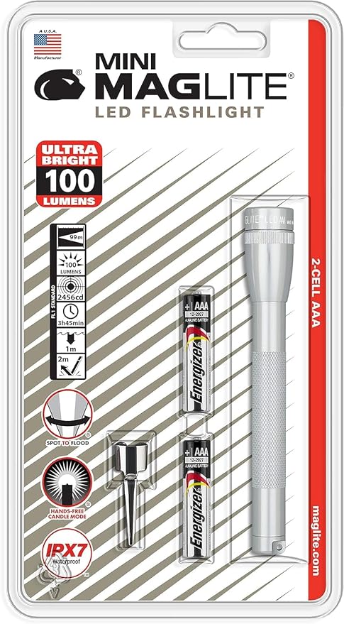 MagLite Mini LED Flashlight – Compact, Water-Resistant, Twist On/Off, 2-Cell by Maglite