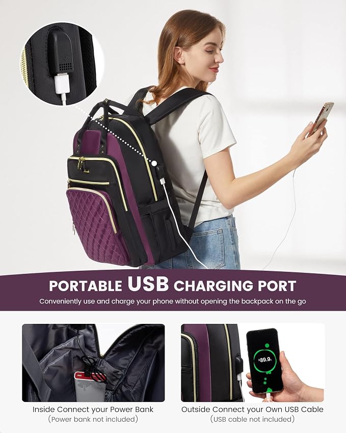LOVEVOOK Laptop Backpack Purse for Women, 15.6" Laptop Bag for Travel - Image 6