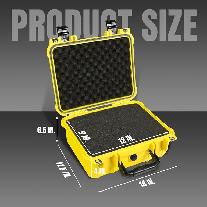 Jack Boss 14x 11.5x 6.5 Inch Hard Case, Portable Weather Waterproof Protective - Image 2