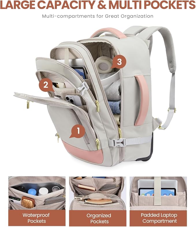 LOVEVOOK 50L Rolling Backpack - Image 5