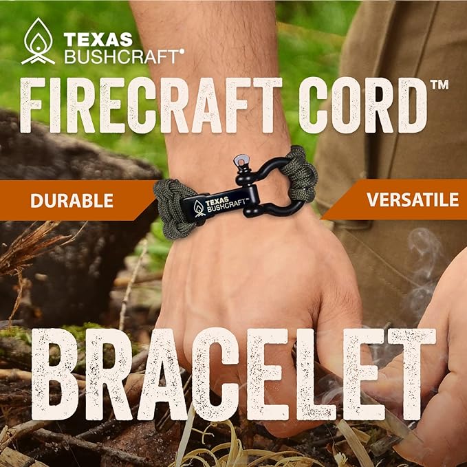 Texas Bushcraft Firecraft Cord Survival Bracelet – Paracord Bracelet - Image 3