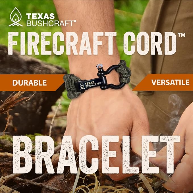 Texas Bushcraft Firecraft Cord Survival Bracelet – Paracord Bracelet - Image 3