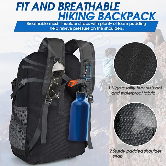 IGOLUMON Hiking Backpack 40L Packable Lightweight Camping Backpack Men Women - Image 3