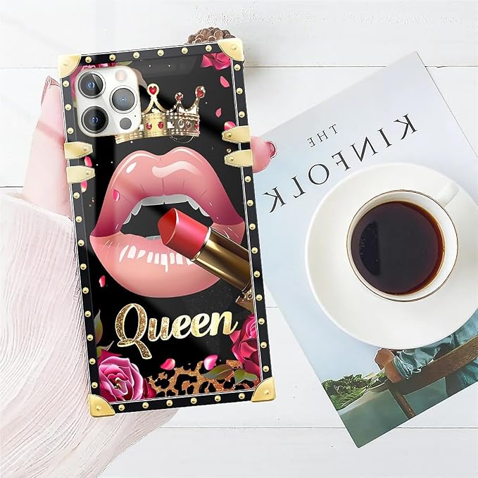 Compatible with iPhone 11 Pro Max Case, Glitter Red Rose Queen Leopard Lipstick - Image 7