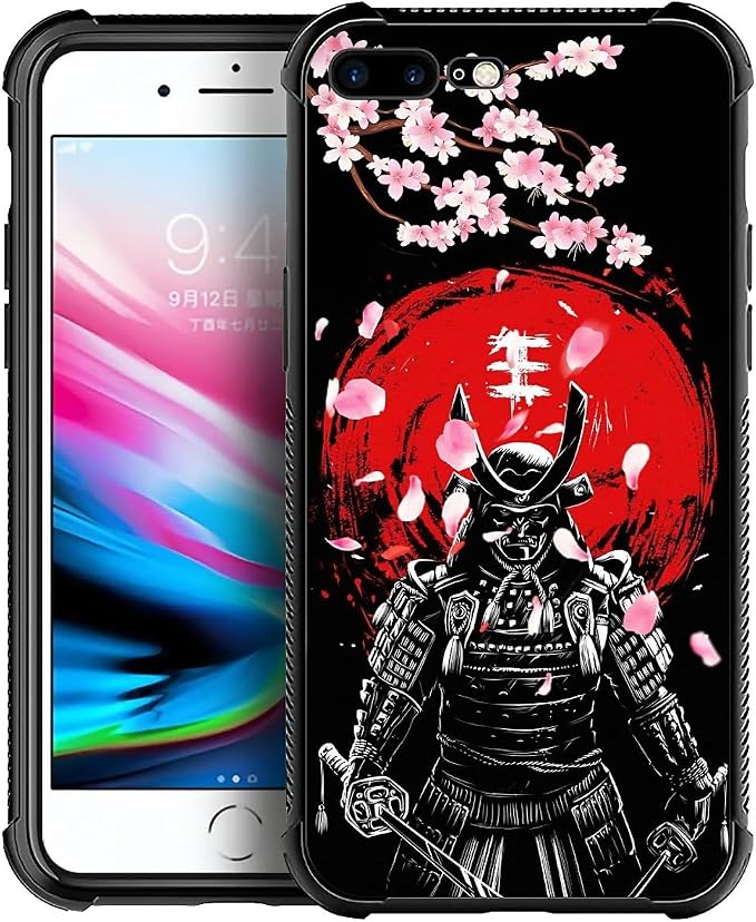 for iPhone 7/8 Case, Sakura Japanese Samurai Pattern Graphic Design Girl Boy by FKBRCL4U