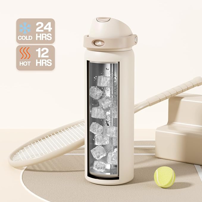 POWCAN 32 oz Insulated Water Bottle, 2-in-1 Push-Button Spout & Quick-Flip - Image 3