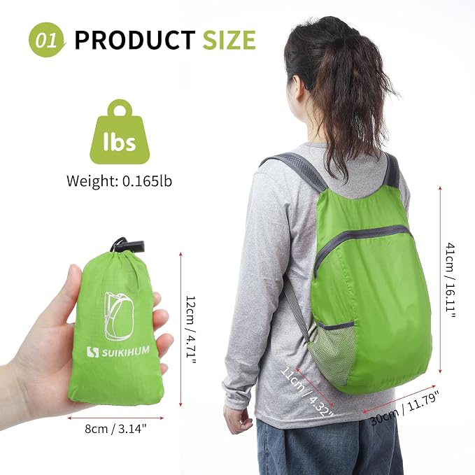 20L Ultra Hiking-Daypack Lightweight Foldable Travel Packable Backpack - Image 3