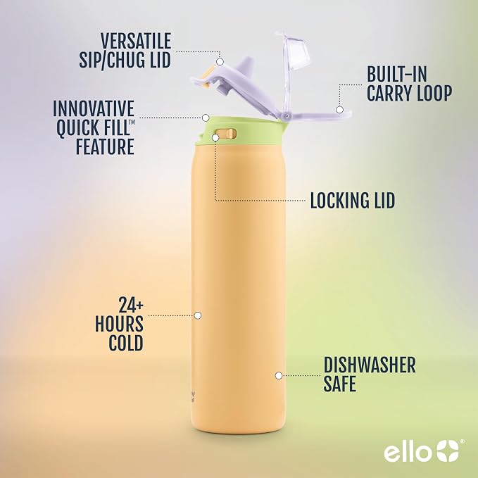 Ello Pop & Fill 22oz Stainless Steel Water Bottle - Image 3