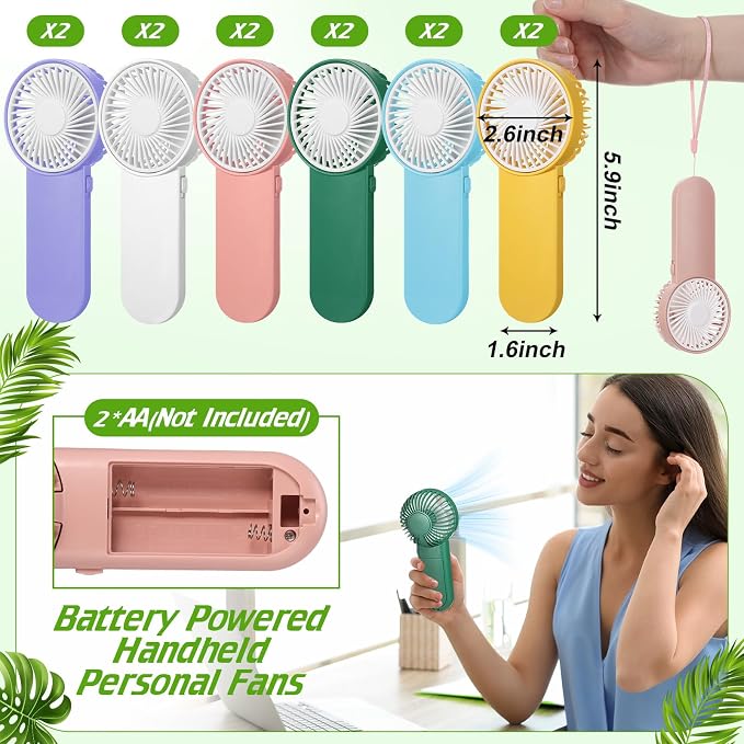 Sumind 12 Pcs Small Personal Portable Fan Mini Handheld Bulk 1 Speed Electric - Image 3
