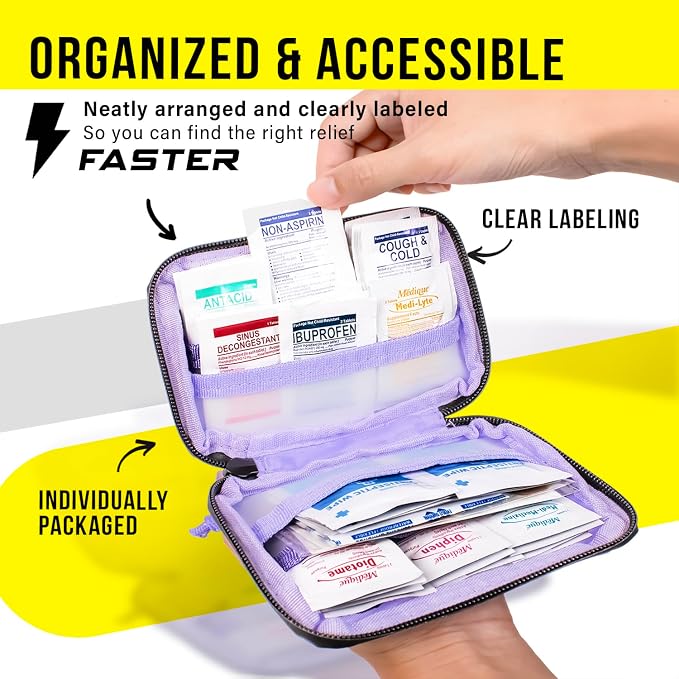 EVERLIT CARE Travel Essential Medicine First Aid Kit I Bonus Medical Supplies I - Image 6