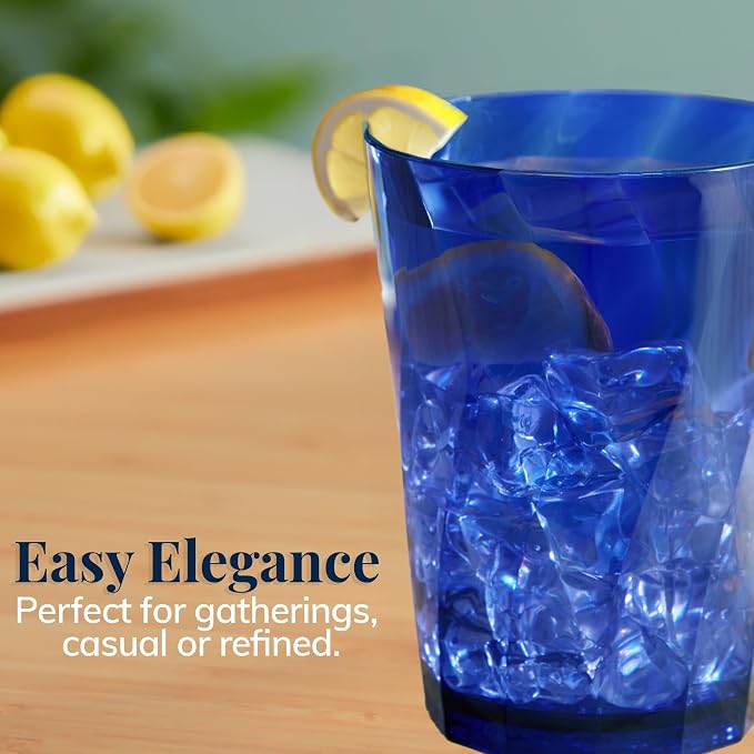 US Acrylic Optix Plastic Reusable Drinking Glasses 14oz Rocks Cups in Jewel - Image 5