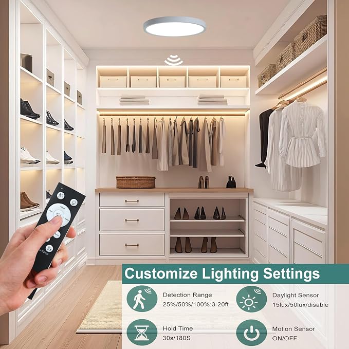 9 Inch Motion Sensor Ceiling Light Indoor, Motion Sensor Fixture Indoor - Image 5