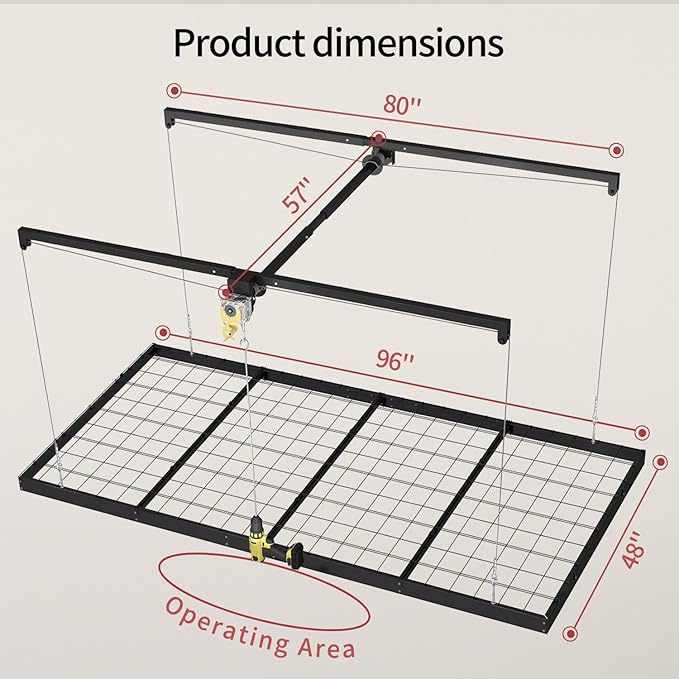 Garage Ceiling Storage Racks – 4x8 FT Overhead Garage Storage Rack - Image 2