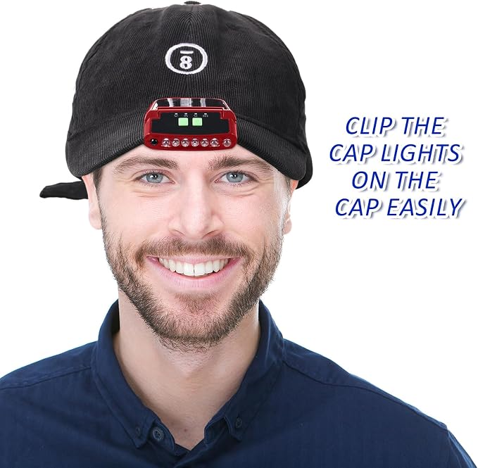 Mudder LED Clip on Cap Lights USB Rechargeable Cap Flashlight Clip Waterproof - Image 6
