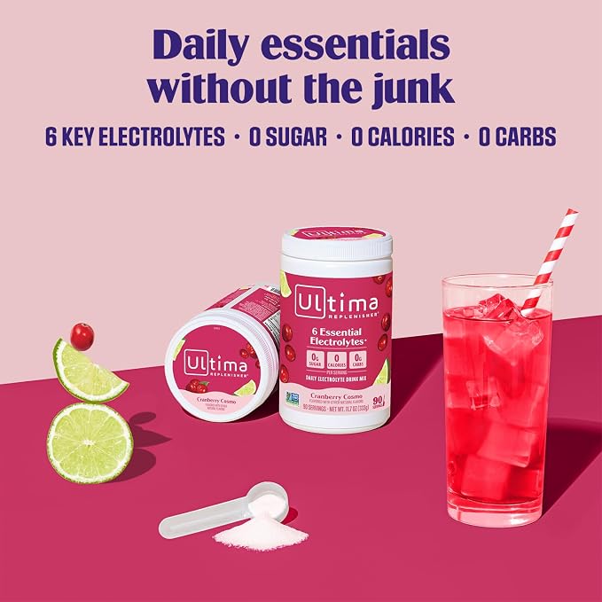 Ultima Replenisher Daily Electrolyte Powder Drink Mix – Sugar Free – Cranberry - Image 2