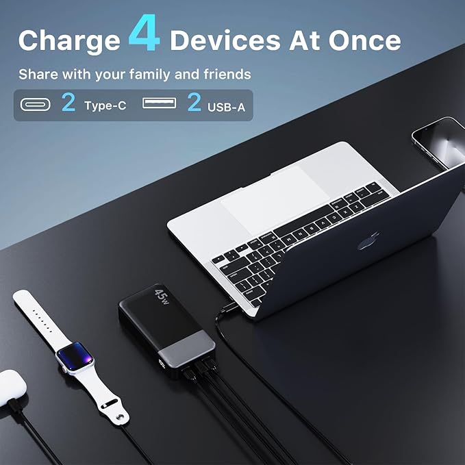 NOBIS Portable Charger, 20000mAh Power Bank, 45W Power Bank Fast Charging - Image 4
