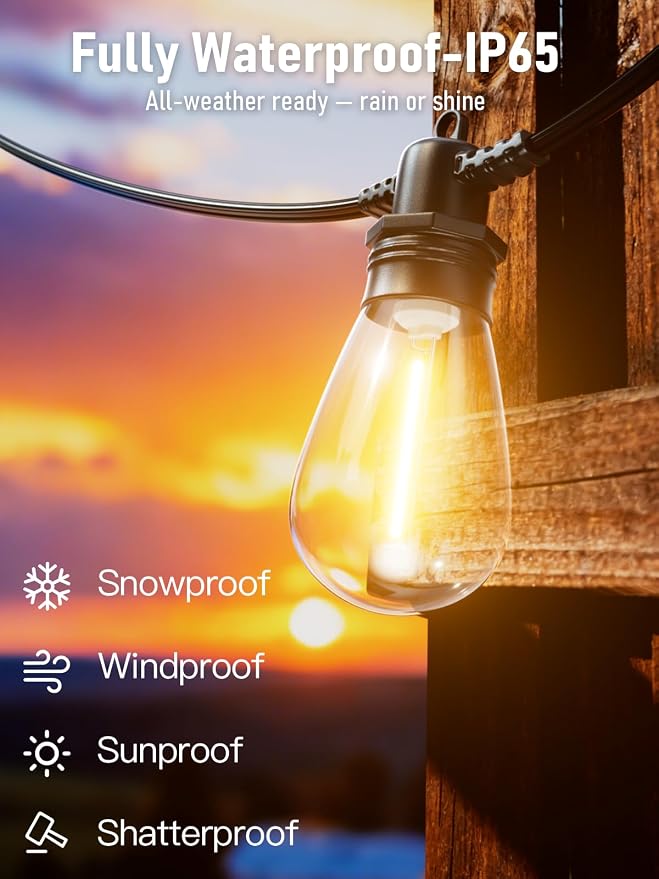 100FT LED Outdoor String Lights - Image 4