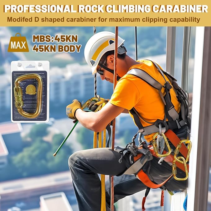 DEKABR Carabiner Heavy Duty, 45KN Twist Lock Steel Auto Locking Climbing - Image 9