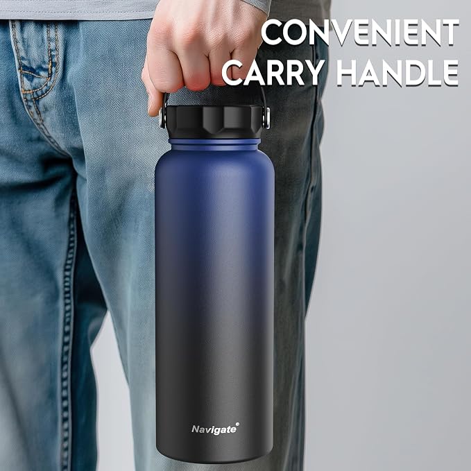 Navigate 40 oz Insulated Stainless Steel Sports Water Bottle - Image 3