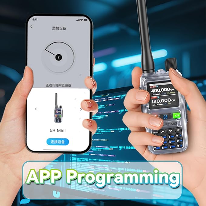 BAOFENG UV5RMINI Two Way Radio NOAA Weather Radio Dual PTT 999CH Survival APP - Image 5