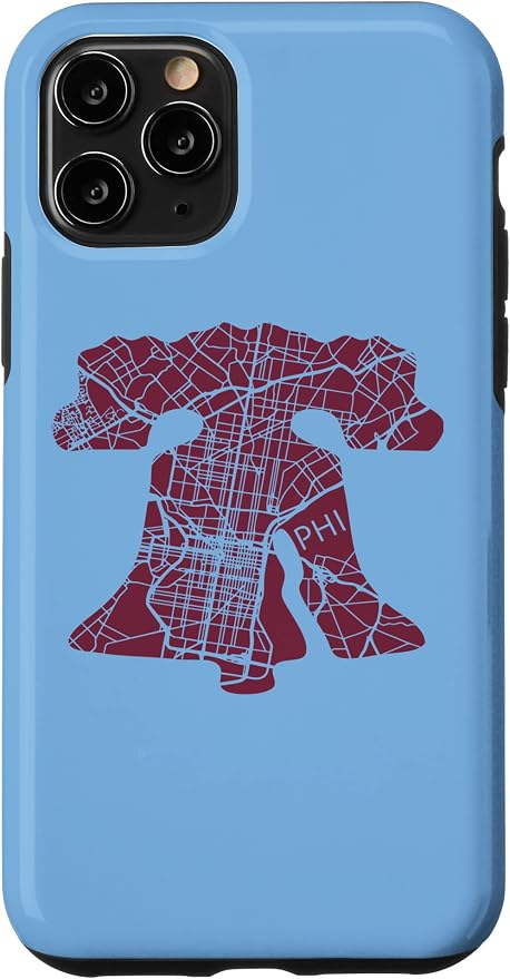 Philadelphia Street Map Liberty Bell Vintage Maroon Philly Case by Unknown