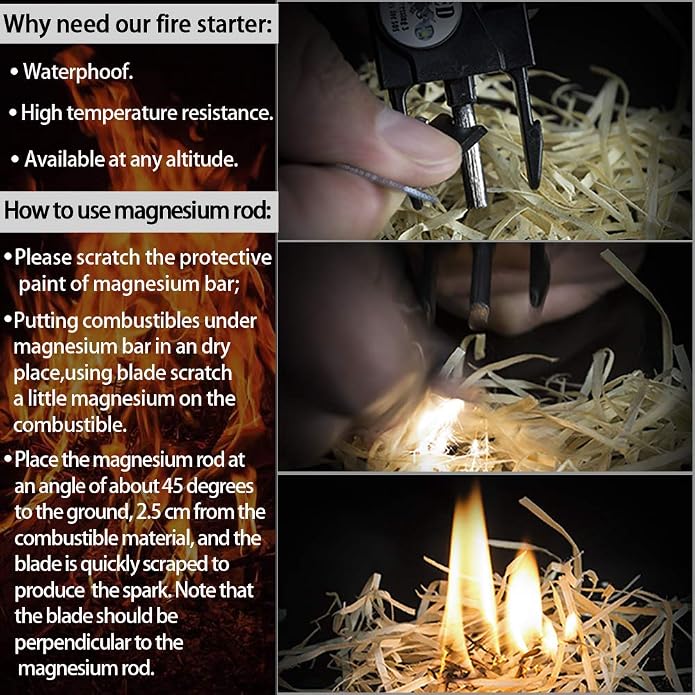 Survival Paracord Bracelet, Fire Starter, Waterproof SOS Light, Adjustable AK87 - Image 3