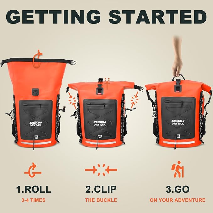 OSAH DRYPAK Waterproof Backpack Dry Bag 25L/35L/55L/85L – Heavy Duty Roll-Top - Image 6