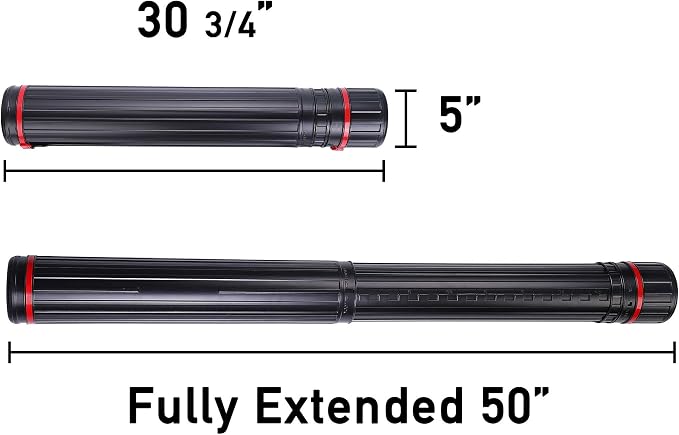 CALPALMY 2-Pack XX-Large Extendable Poster Tubes Expand from 30.5” to 50” - Image 2