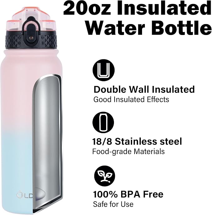 Oldley Insulated Water Bottle 20oz Water Bottles - Image 4