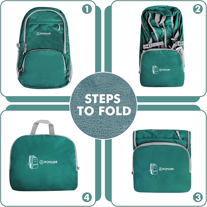 ZOMAKE Lightweight Packable Backpack 30L, Foldable Hiking Backpacks Water - Image 5