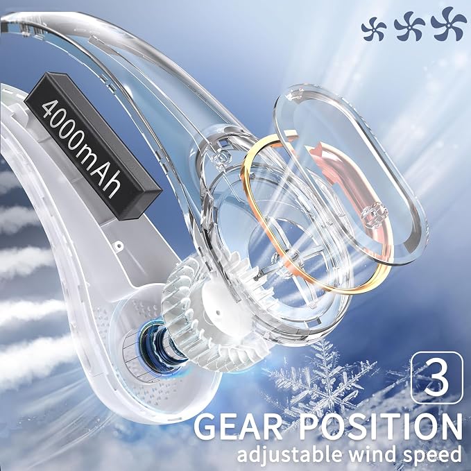 FrSara Neck Fan, Portable Personal Fan Strong Wind, Air Volume, 360° Cooling - Image 4