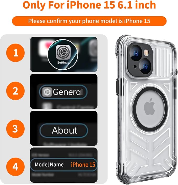 for iPhone 15 Waterproof Case Compatible - Image 2