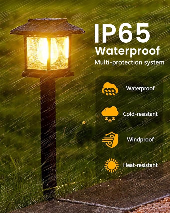 Albelt Solar Pathyway Lights Outdoor, 8 Pack Waterproof Solar Garden Lights - Image 2