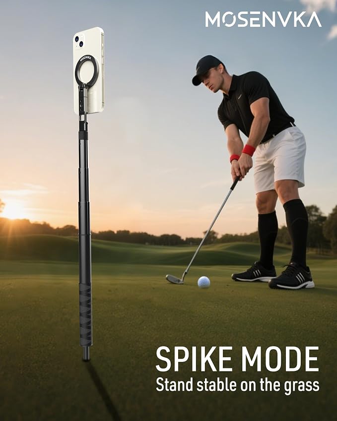 MOSENVKA Golf Tripod & Monopod Magnetic Phone Holder Golf Selfie Stick Tripod - Image 4