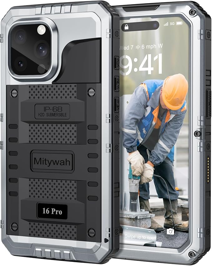 Mitywah Waterproof Case for iPhone 16 Pro, Shockproof Heavy Duty Case by Mitywah