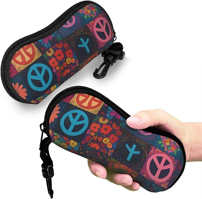 Watercolor Orca Whale Glasses Case Neoprene Portable Zipper Eyeglass Bag - Image 7