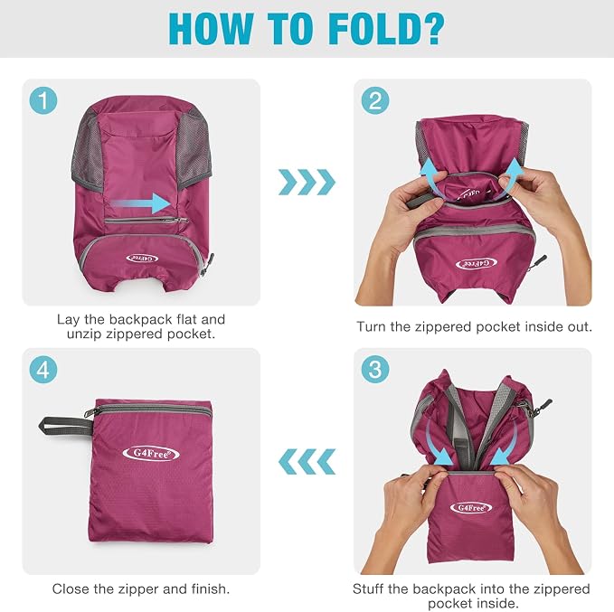 G4Free Lightweight Packable Hiking Backpack - Image 3