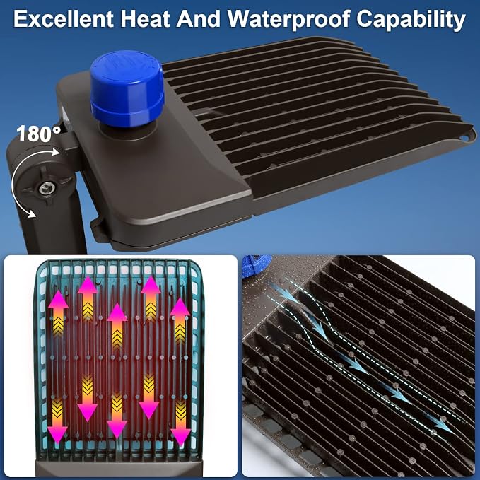 45000LM LED Parking Lot Light 300W 150LM/W led Shoebox Dusk to Dawn Outdoor - Image 2