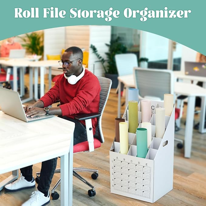 Menkxi 1 Pack 25 Slot Roll File Holder Vertical Blueprint Storage Organizer - Image 5