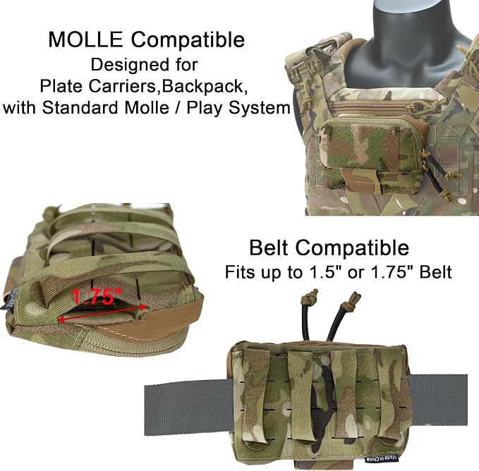 Tactical Molle Admin Pouch Chest Rig Small Molle Chest Pouch Utility MOLLE/Belt - Image 6
