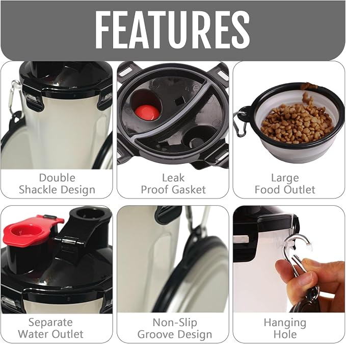 Dog Travel Water Bottle W/Collapsible Bowls - Image 2