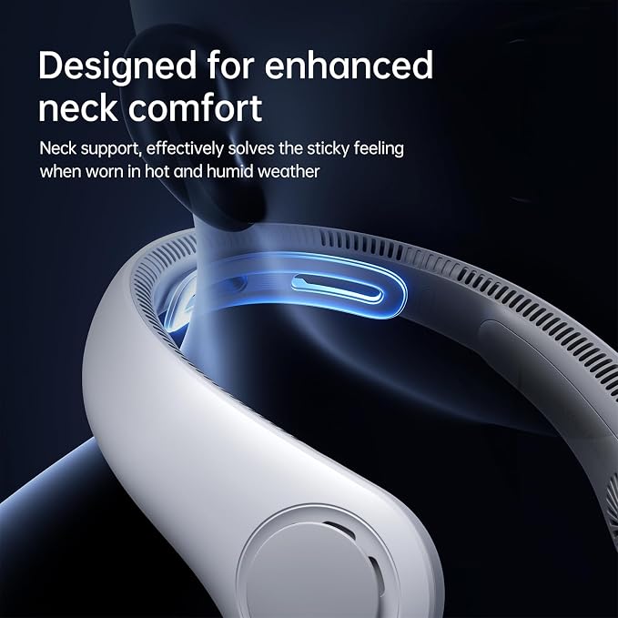 JISULIFE Portable Neck Fan Upgraded, Neckbrace Personal Hands Free, 5 Speed - Image 2