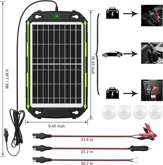 Sun Energise 15W 12V Solar Battery Charger & Maintainer PRO, Built-in Smart - Image 8